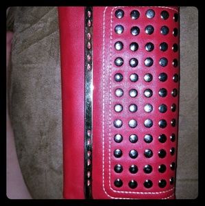 Red Studded Wallet